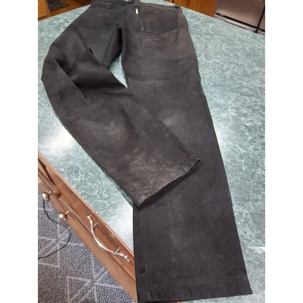 Gipsy Mens Genuine Leather Suede Nubuck Trousers Biker Motorcycle Pants 30 X 31 - Picture 11 of 13
